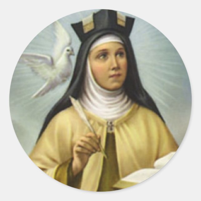 Adesivo Teresa de Avila Carmelite Nun Dove Feather (Frente)