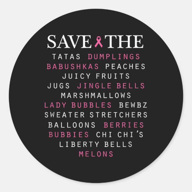 Adesivo Termos de gíria de consciência do Cancer da mama (Frente)