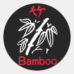 Adesivo Terno de bambu, vermelho e branco de Mahjong no