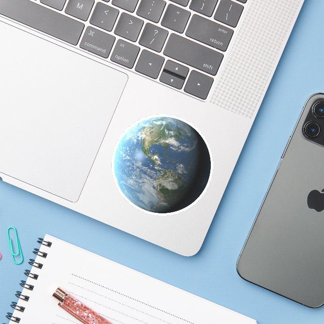 Adesivo Terra (Notebook com iPhone)