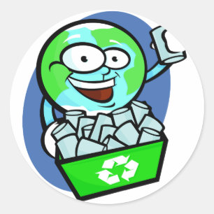 Adesivo Terra animada reciclando