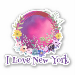 Adesivo Terra Colorida Eu Adoro o Sticker Nova York