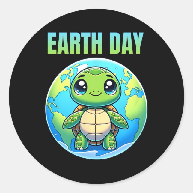 Adesivo Terra Day Restore Earth Turtle 2025 (Frente)