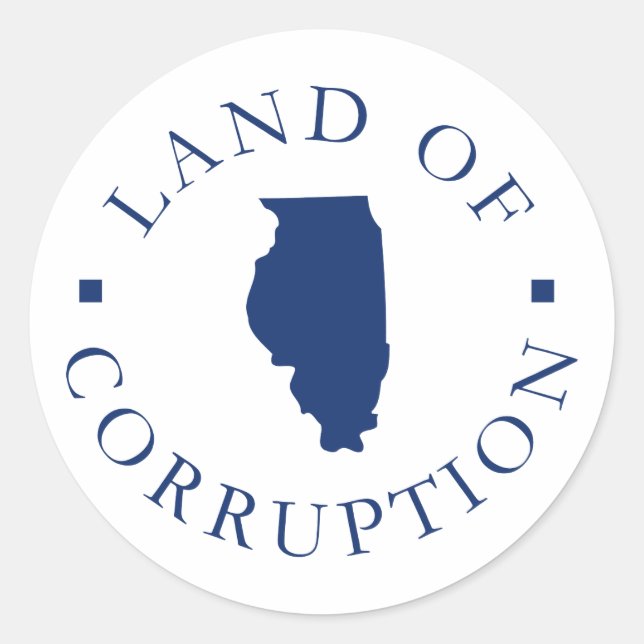 Adesivo Terra De Corrupção De Illinois (Frente)