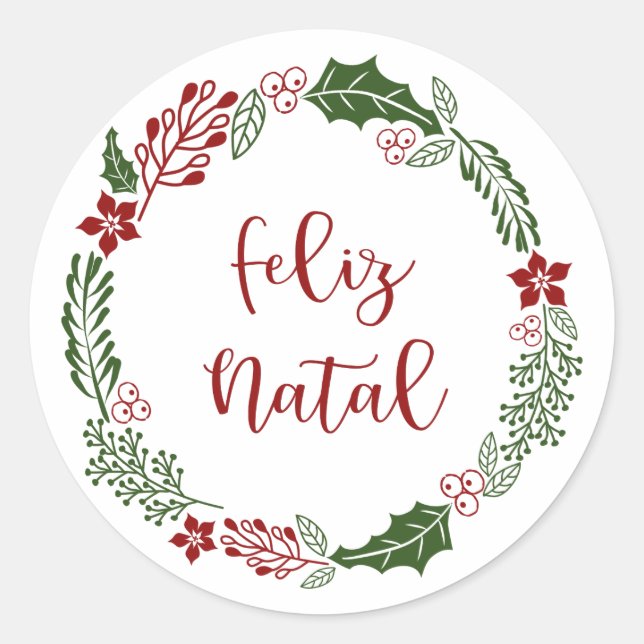 Adesivo Terra de Natal Feliz Natal, Português (Frente)