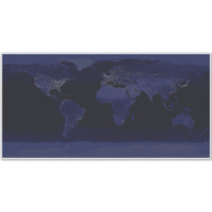 Adesivo Terra do Espaço em Panorâmica Noturna