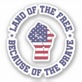 Adesivo Terra do Patriótico Bandeira Livre dos EUA