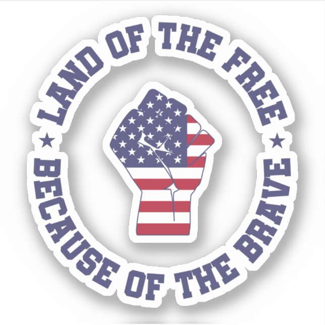 Adesivo Terra do Patriótico Bandeira Livre dos EUA (Frente)