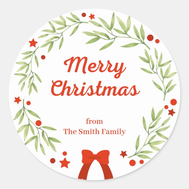 Adesivo Terra e estrelas de Natal elegantes (Frente)