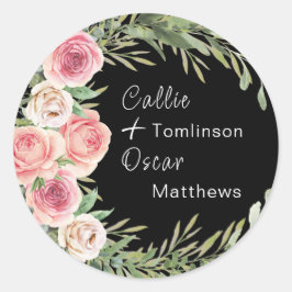 Adesivo Terra Floral Elegante sobre Casamento Negro