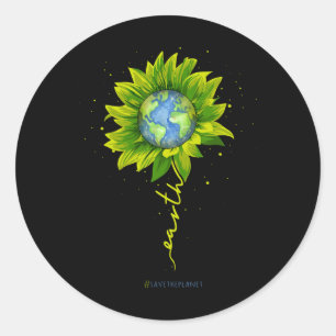 Adesivo Terra Planeta Girassol Salva o Planeta Terra Dia