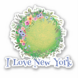Adesivo Terra Verde Colorida Eu Adoro o Sticker Nova York