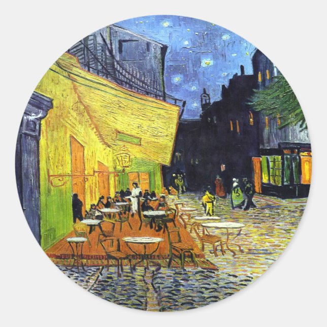 Adesivo Terraço do café na noite por Vincent van Gogh 1888 (Frente)
