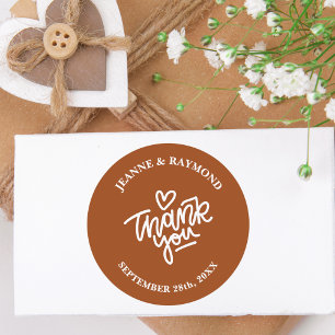 Adesivo Terracota Favor de Casamento Personalizado Obrigad