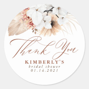 Adesivo Terracota Floral Exótico Boho Obrigado