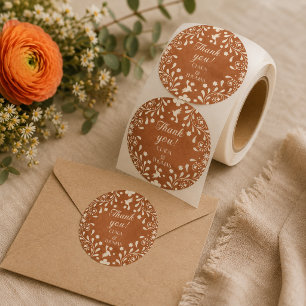 Adesivo Terracota Floral Mexicana de Casamento Agradecimen