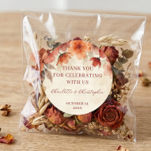 Terracota Floral Vintage Outono Casamento Agradeci