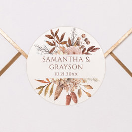 Adesivo Terracota Flores Rust Boho Folhagem Outono Casamen