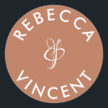Adesivo Terracota Minimalista Nomes Personalizados Casamen<br><div class="desc">Essas etiquetas personalizadas de agradecimento neutro para casamento são uma bela adição a qualquer celebração de casamento. Essas etiquetas personalizáveis são projetadas para adicionar um toque pessoal aos seus favores de casamento ou presentes de agradecimento. Elas vêm em várias formas e tamanhos. Essas etiquetas também podem ser usadas para etiquetar...</div>
