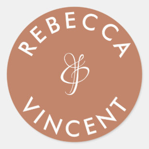 Adesivo Terracota Minimalista Nomes Personalizados Casamen