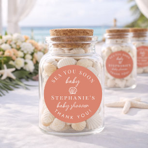 Adesivo Terracota Nos vemos em breve Obrigada Chá de Bebê