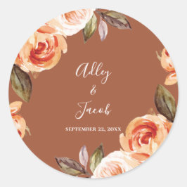 Adesivo Terracott Fall Boho Floral Wedding Favor