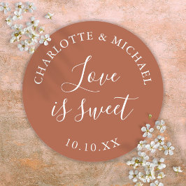 Adesivo Terracotta Amor é Doce Favor de Casamento 