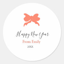 Terracotta bow happy new year name year boho retro