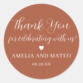 Adesivo Terracotta Calliografia Casamento Obrigado A Favor