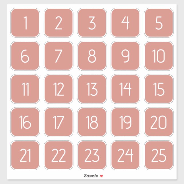 Adesivo Terracotta Customizable Square Number Stickers  (Folha)