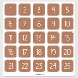 Adesivo Terracotta Customizable Square Number Stickers 