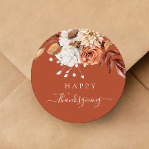 Terracotta Fall Floral Feliz Ação de Graças