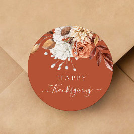 Adesivo Terracotta Fall Floral Feliz Ação de Graças