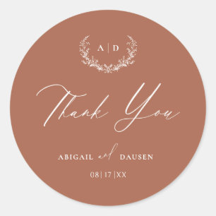 Adesivo Terracotta Favor Sticker Casamento Obrigado Tag