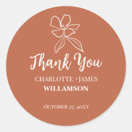 Adesivo Terracotta: Favores De Casamento Floral Mínimo