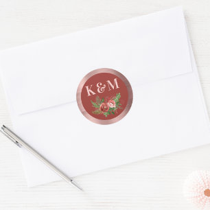 Adesivo Terracotta Floral Blush Pink Monograma