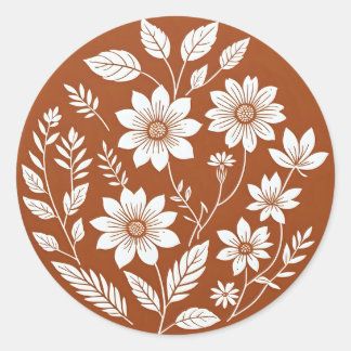 Adesivo Terracotta Floral Boho Circle Sticker