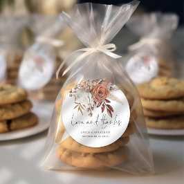 Adesivo Terracotta Florals Obrigados de Amor Casamento