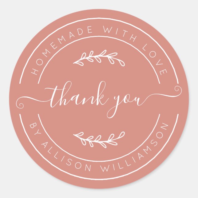 Adesivo Terracotta Homemade Thank You Label (Frente)