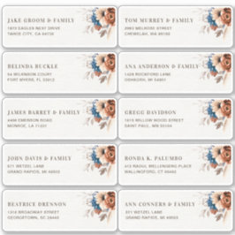 Adesivo Terracotta Marinho Azul Nome do Convidado Endereço