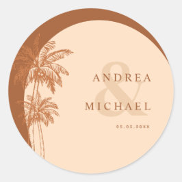 Adesivo Terracotta Palm Trees & Ampersand Names Casamento
