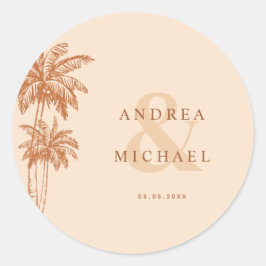 Adesivo Terracotta Palm Trees & Ampersand Names Casamento