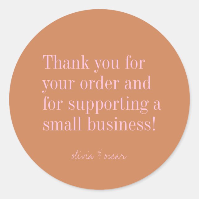 Adesivo Terracotta Personalizada Pequenas Empresas Obrigad (Frente)