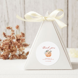 Adesivo Terracotta Pumpkin Chá de fraldas Obrigado