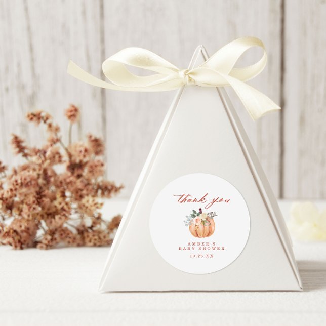 Adesivo Terracotta Pumpkin Chá de fraldas Obrigado (Criador carregado)