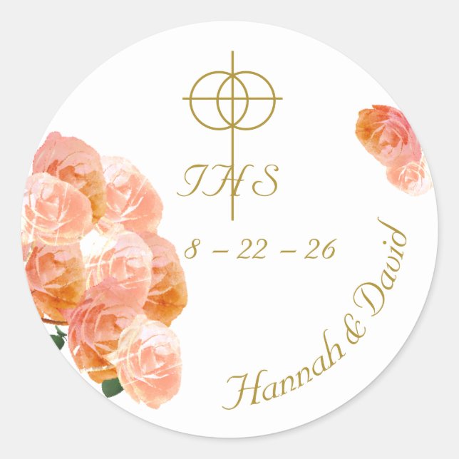 Adesivo Terracotta Rosa Católica Casamento (Frente)