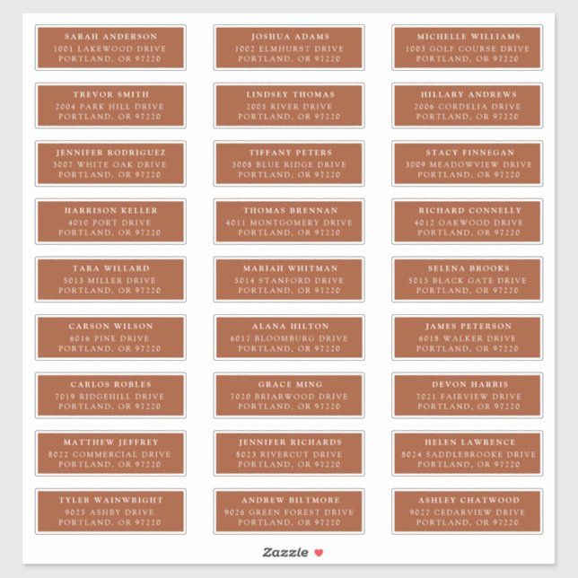 Adesivo Terracotta | Rótulos de Endereço de Convidado Indi (Folha)