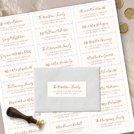 Adesivo Terracotta Script Wedding Guest Address Labels