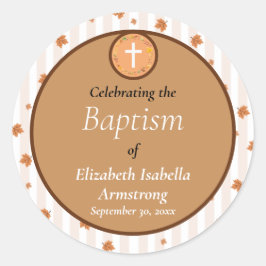 Adesivo Terracotta Stripe e Leaf Wreath Caiam Batismo