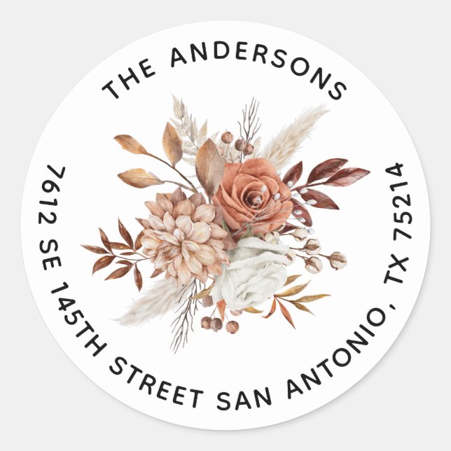 Adesivo Terracotta Watercolor Floral (Frente)